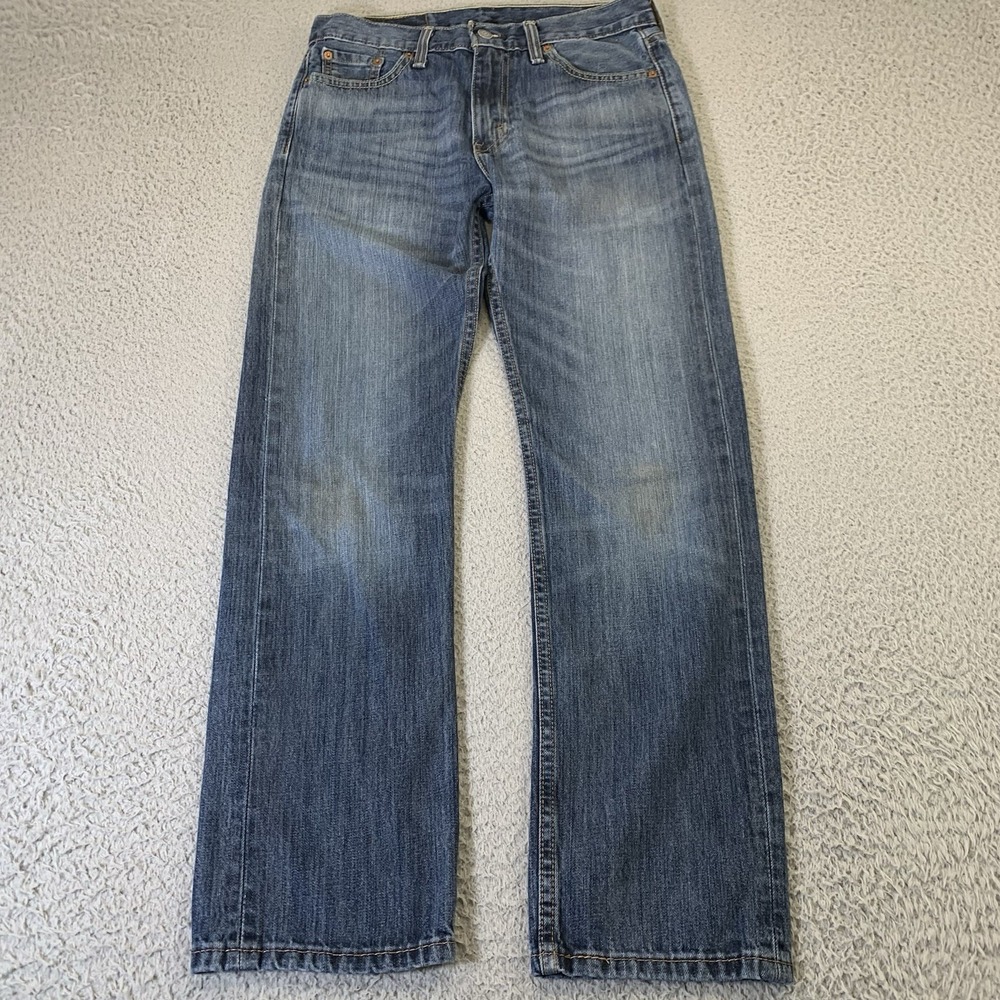 Levis 513 Jeans Mens 30x30 Blue Denim Slim Straight Fit 100% Cotton Whiskering